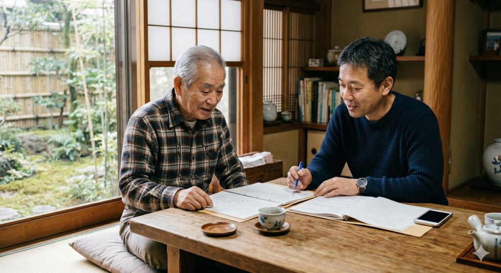 家族が安心して財産管理について話し合っているイメージ