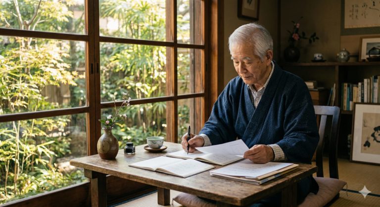 穏やかに相続の準備を進める年配男性のイメージ